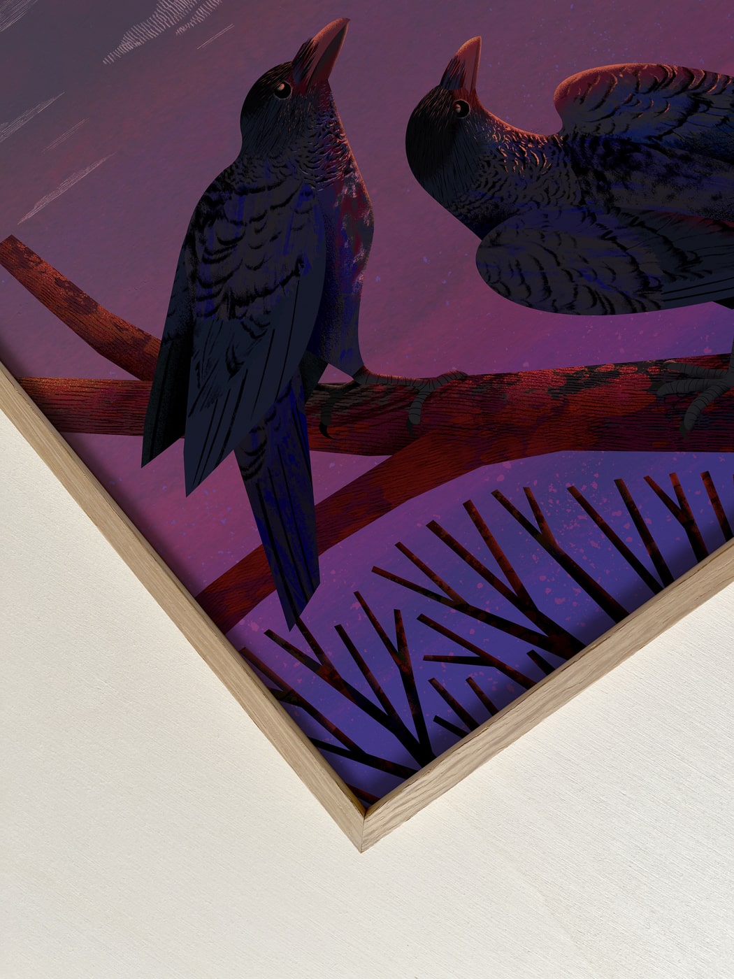 Crows & Moon | Art Print