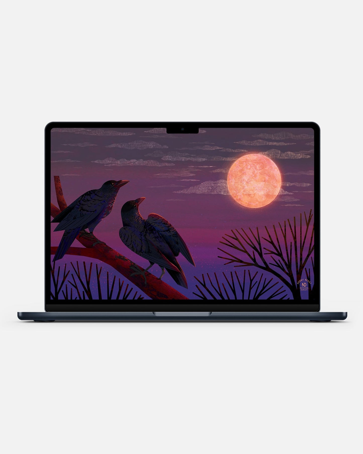 Crows & Moon | Device Wallpaper