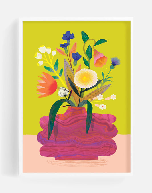 Flower Bunch Lime | Art Print