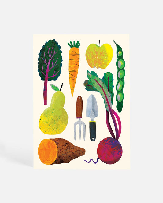 Harvesting the Allotment | Postcard