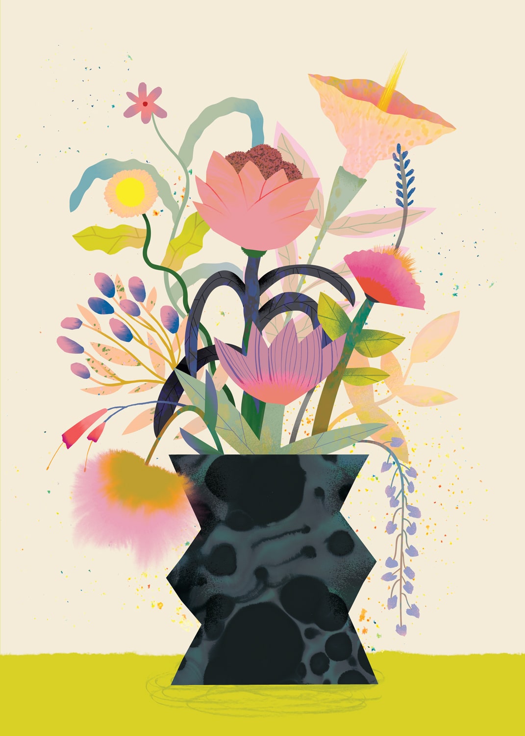 Flower Bunch Cream | Device Wallpaper