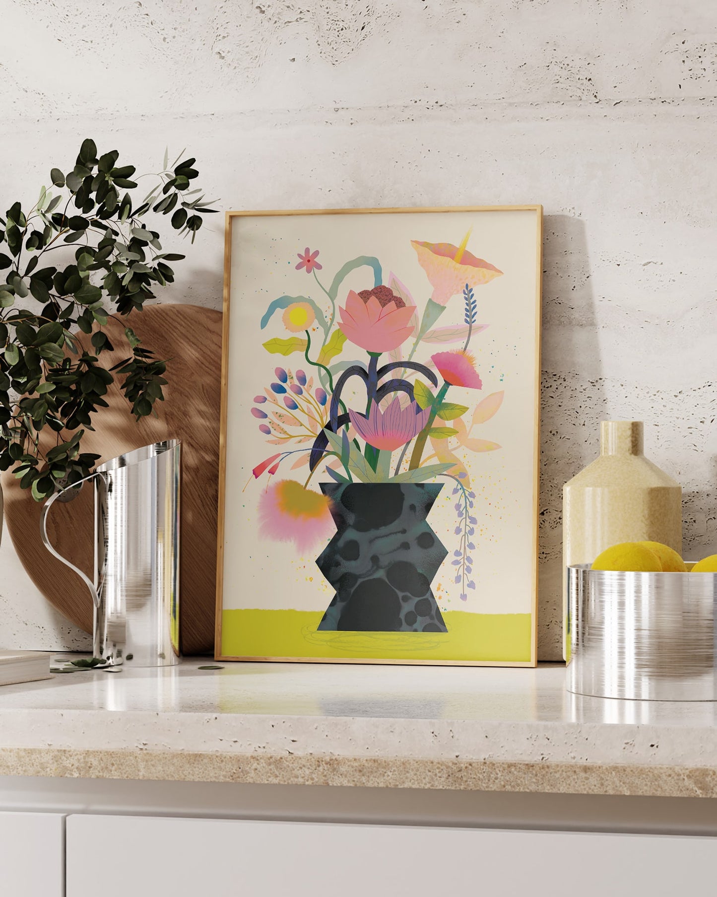 Flower Bunch Cream | Art Print