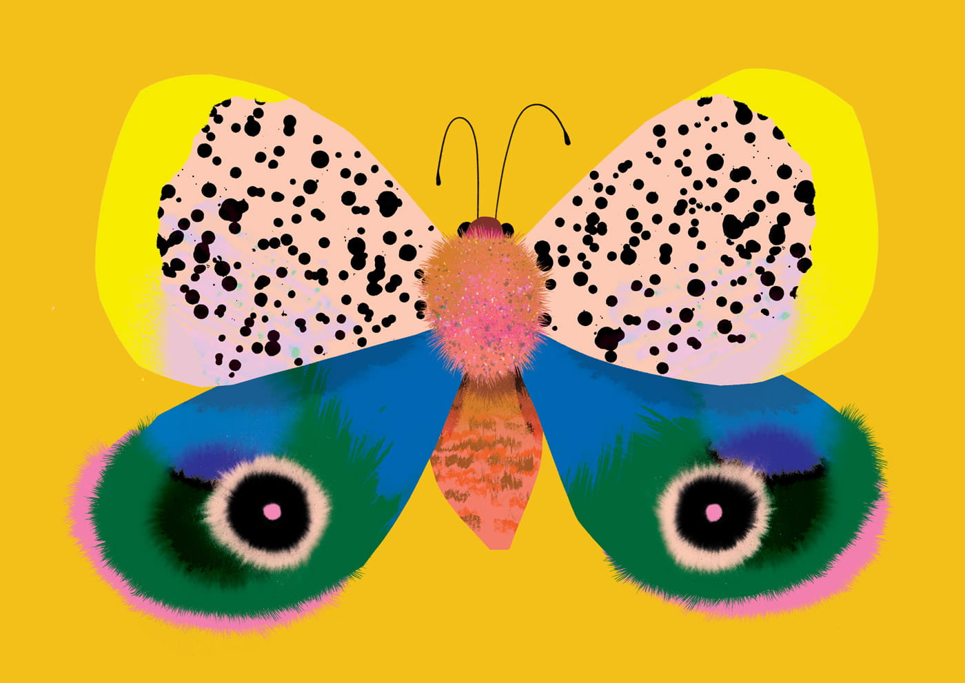 Butterfly Yellow | XL Postcard