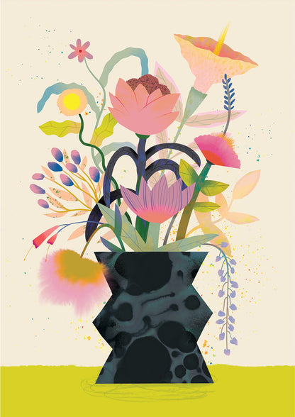 Flower Bunch Cream | XL Postcard
