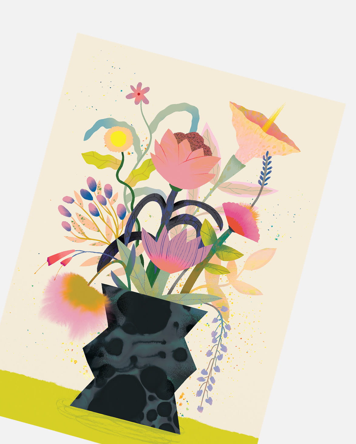 Flower Bunch Cream | XL Postcard