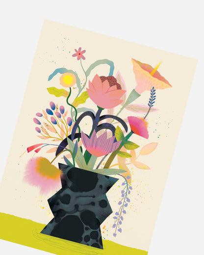 Flower Bunch Cream | XL Postcard