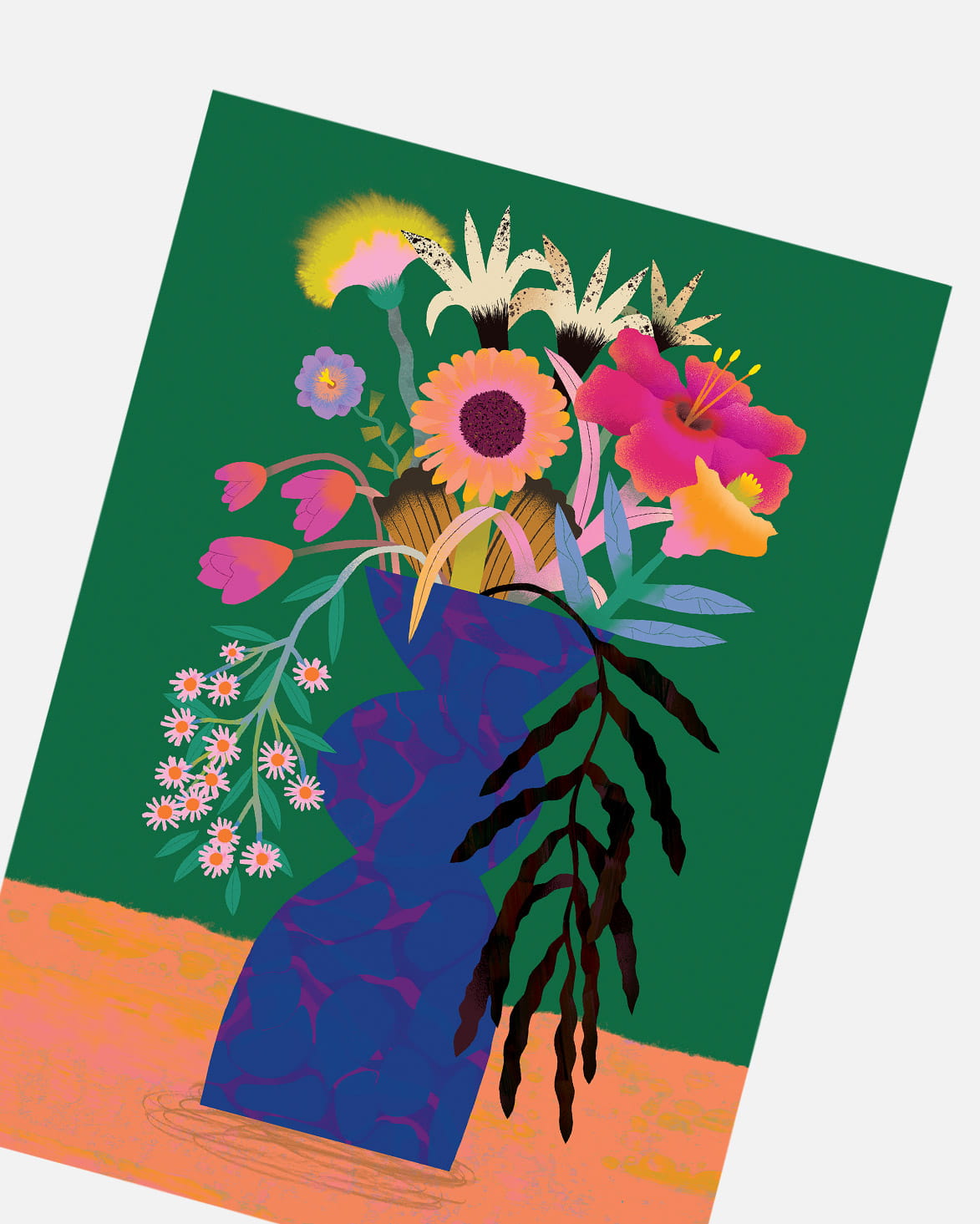 Flower Bunch Green | XL Postcard