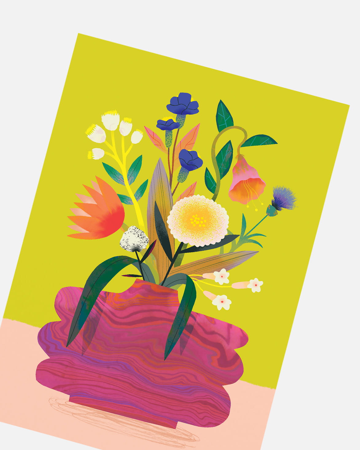 Flower Bunch Lime | XL Postcard