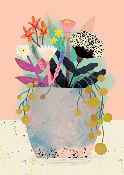 Flower Bunch Peach | XL Postcard