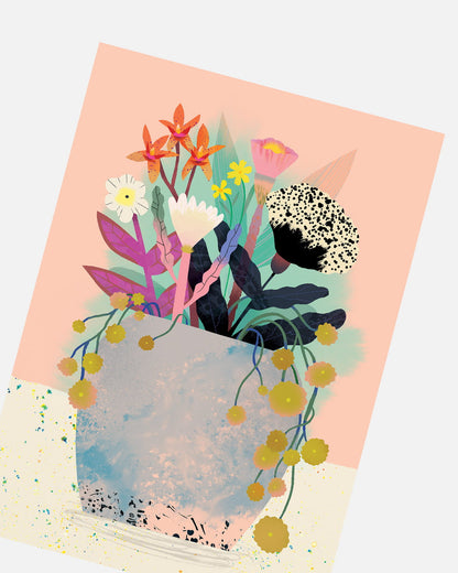 Flower Bunch Peach | XL Postcard