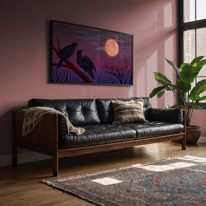 Crows & Moon | Art Print
