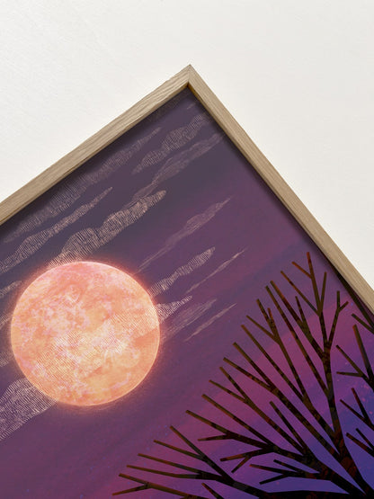 Crows & Moon | Art Print