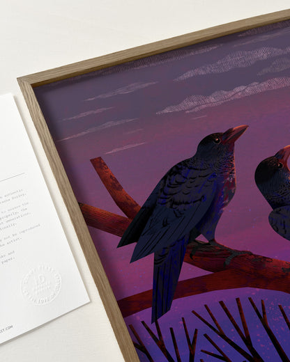 Crows & Moon | Art Print