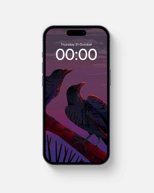 Crows & Moon | Device Wallpaper