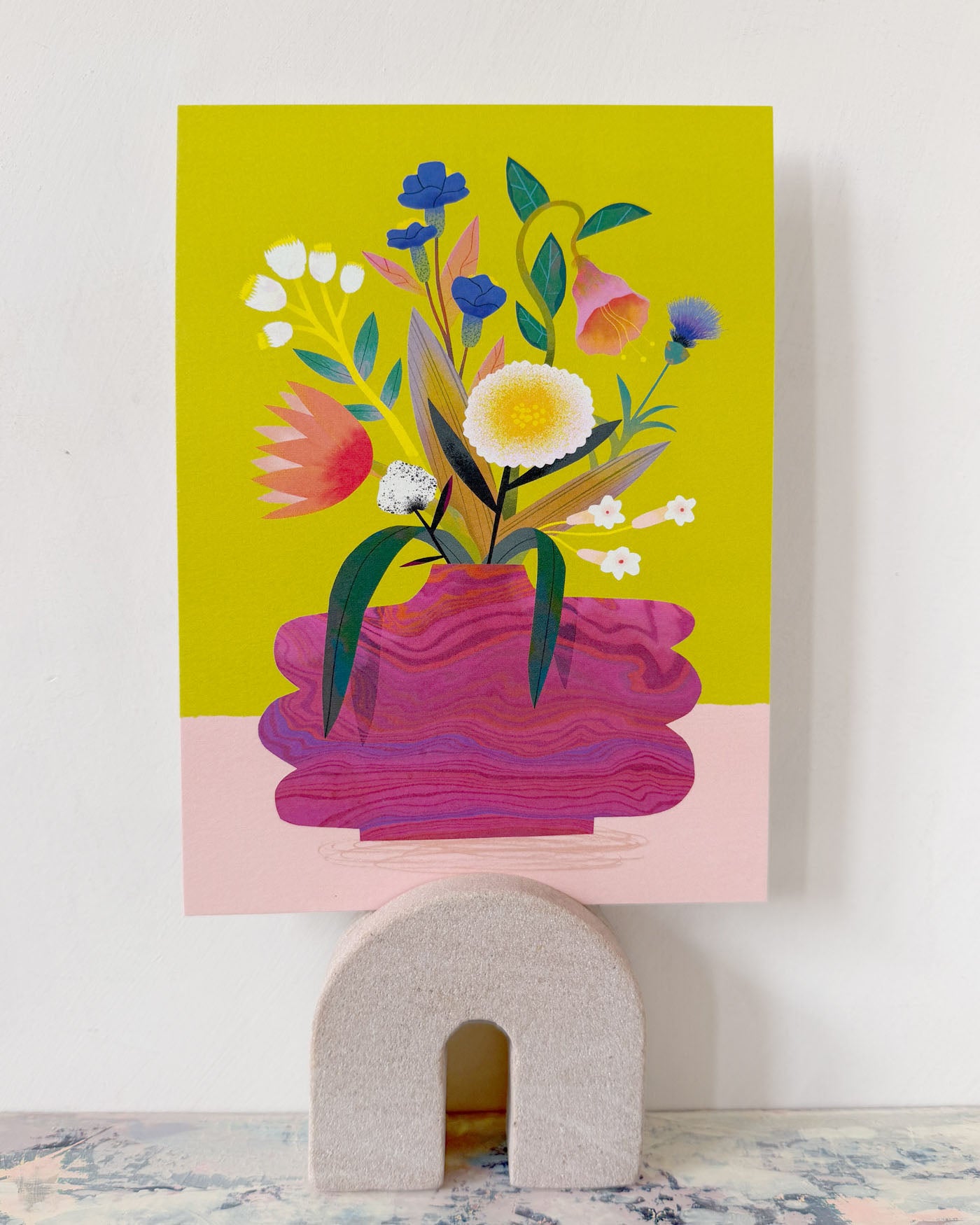 Flower Bunch Lime | XL Postcard
