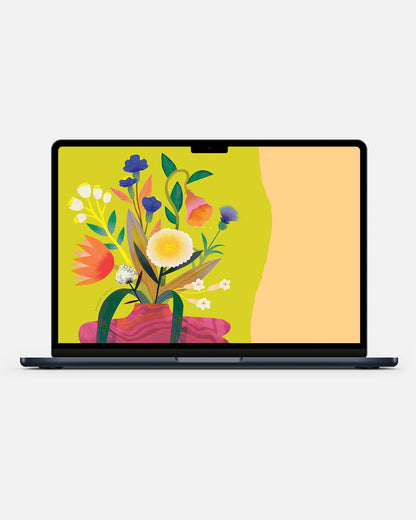 Flower Bunch Lime | Device Wallpaper