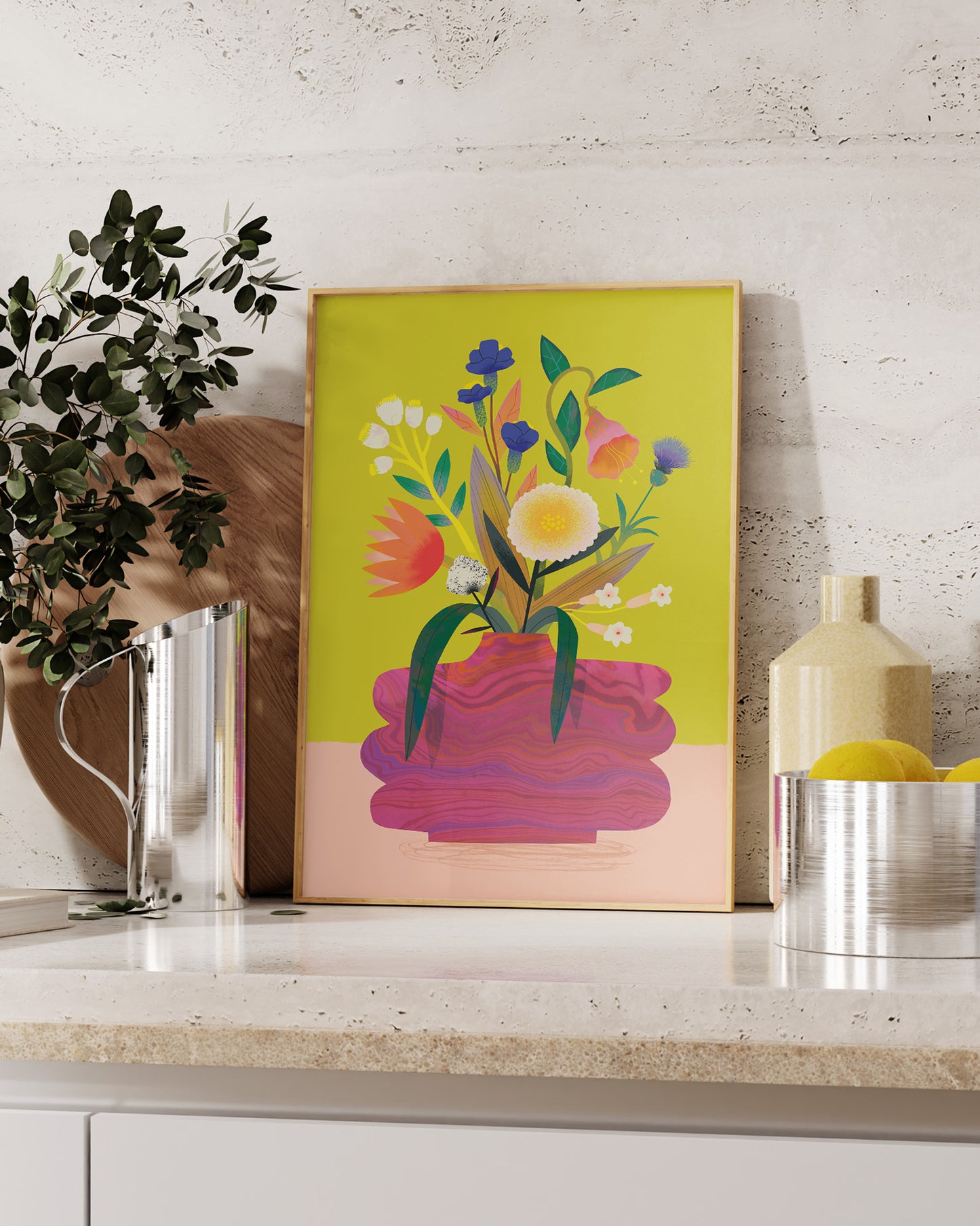 Flower Bunch Lime | Art Print