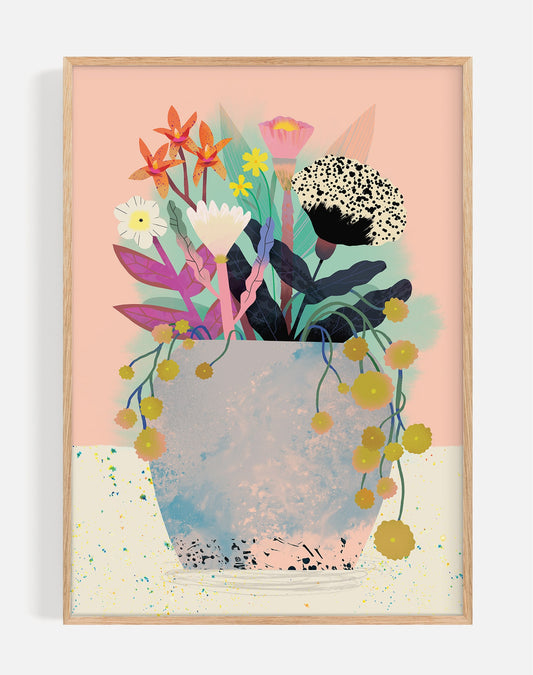 Flower Bunch Peach | Art Print