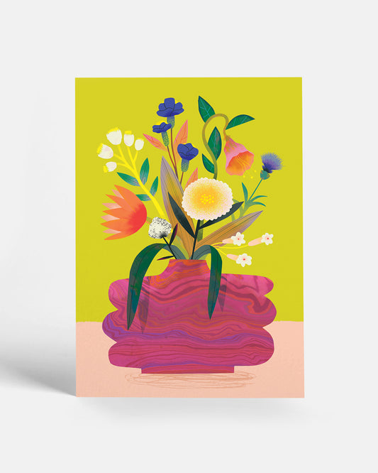 Flower Bunch Lime | Postcard